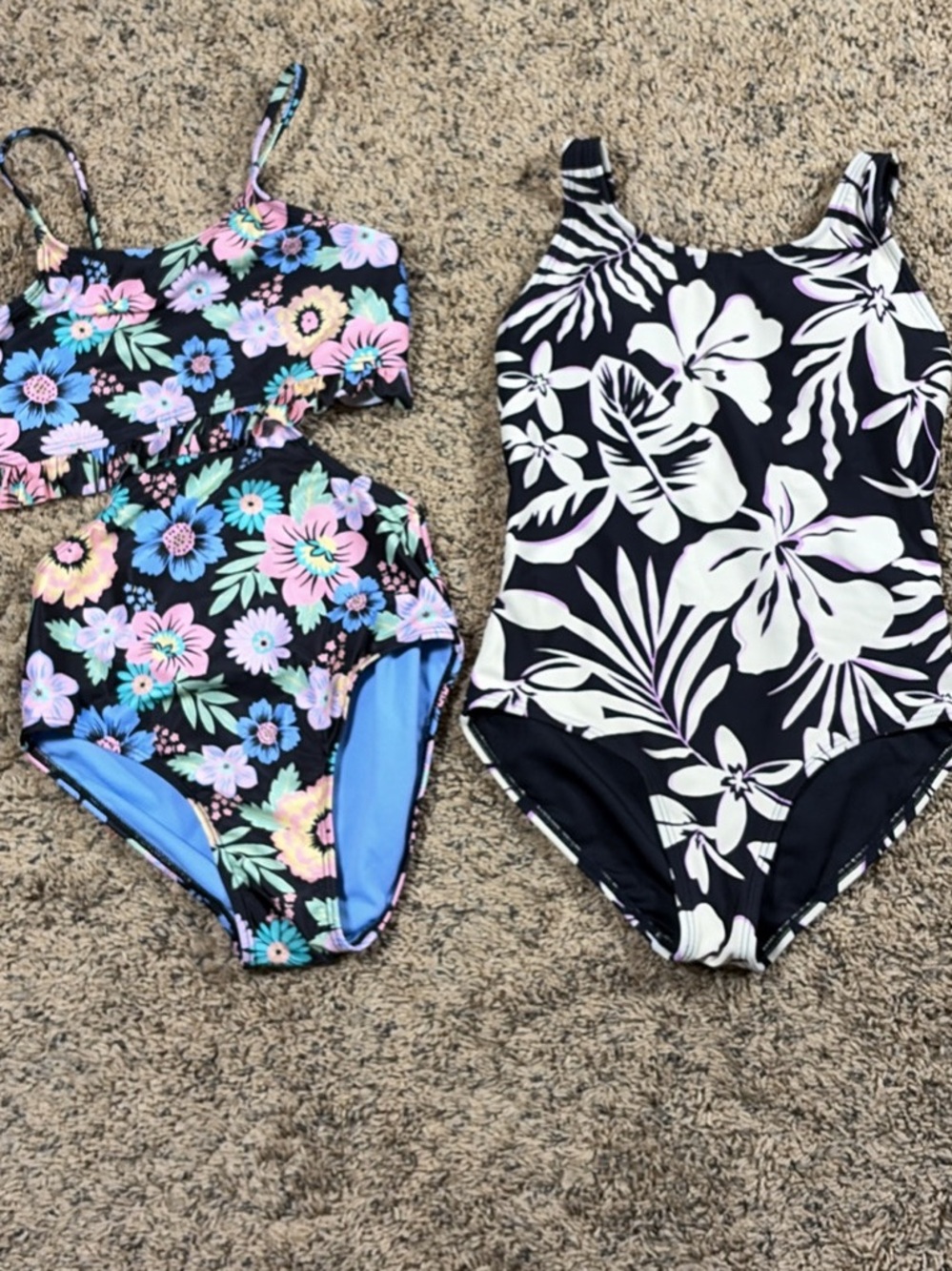 Athleta Girl and Breaking Waves one piece swim suits